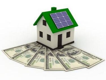 Solar panels on house roofs save energy