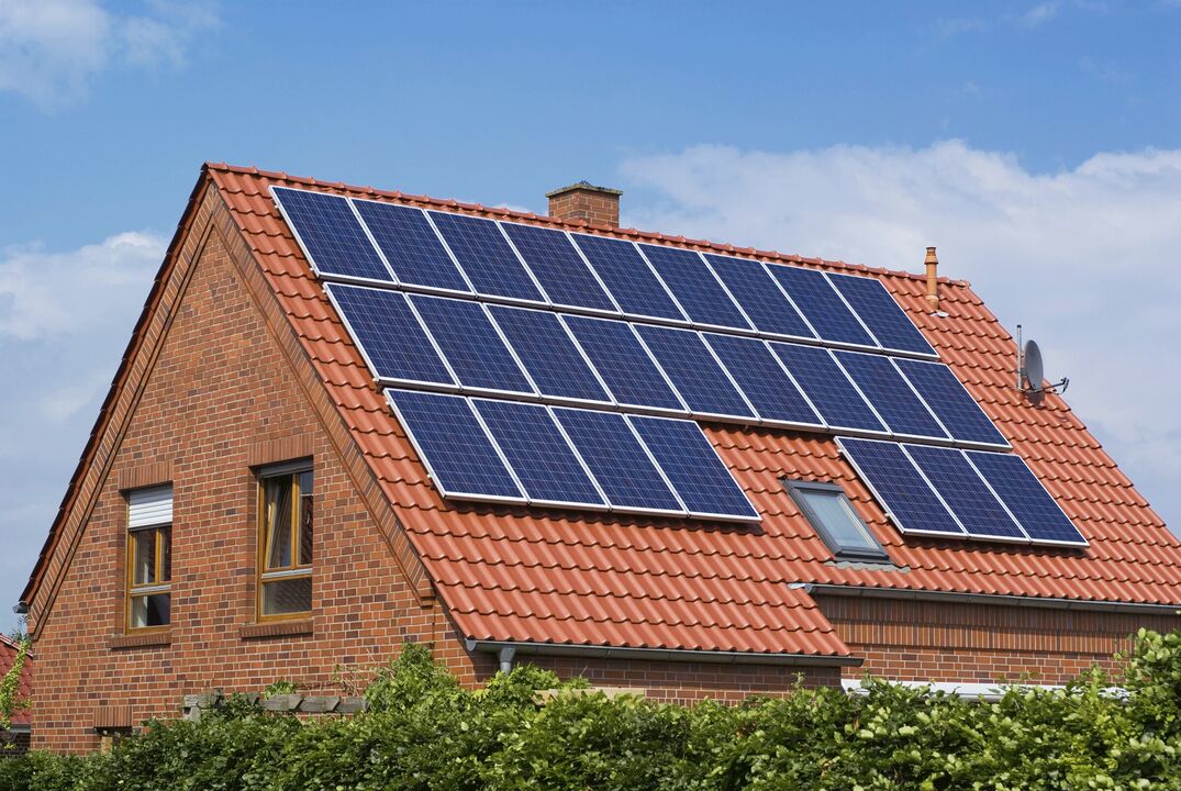 Solar panels for energy saving in houses